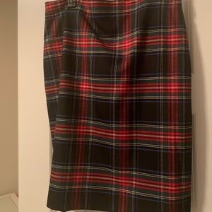J crew red plaid skirt